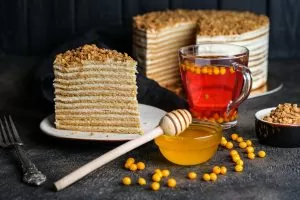 medovik Homemade honey cake.