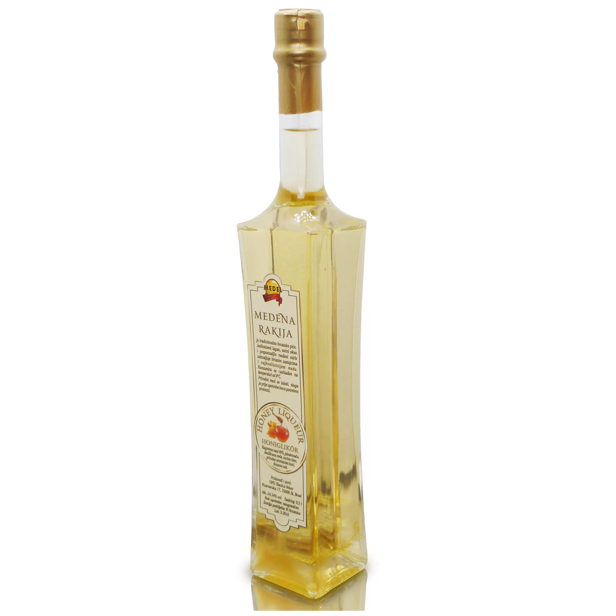 Medena žganja – Medica / Medeno žganje 0,2 l (darilna steklenica Hrvaška)